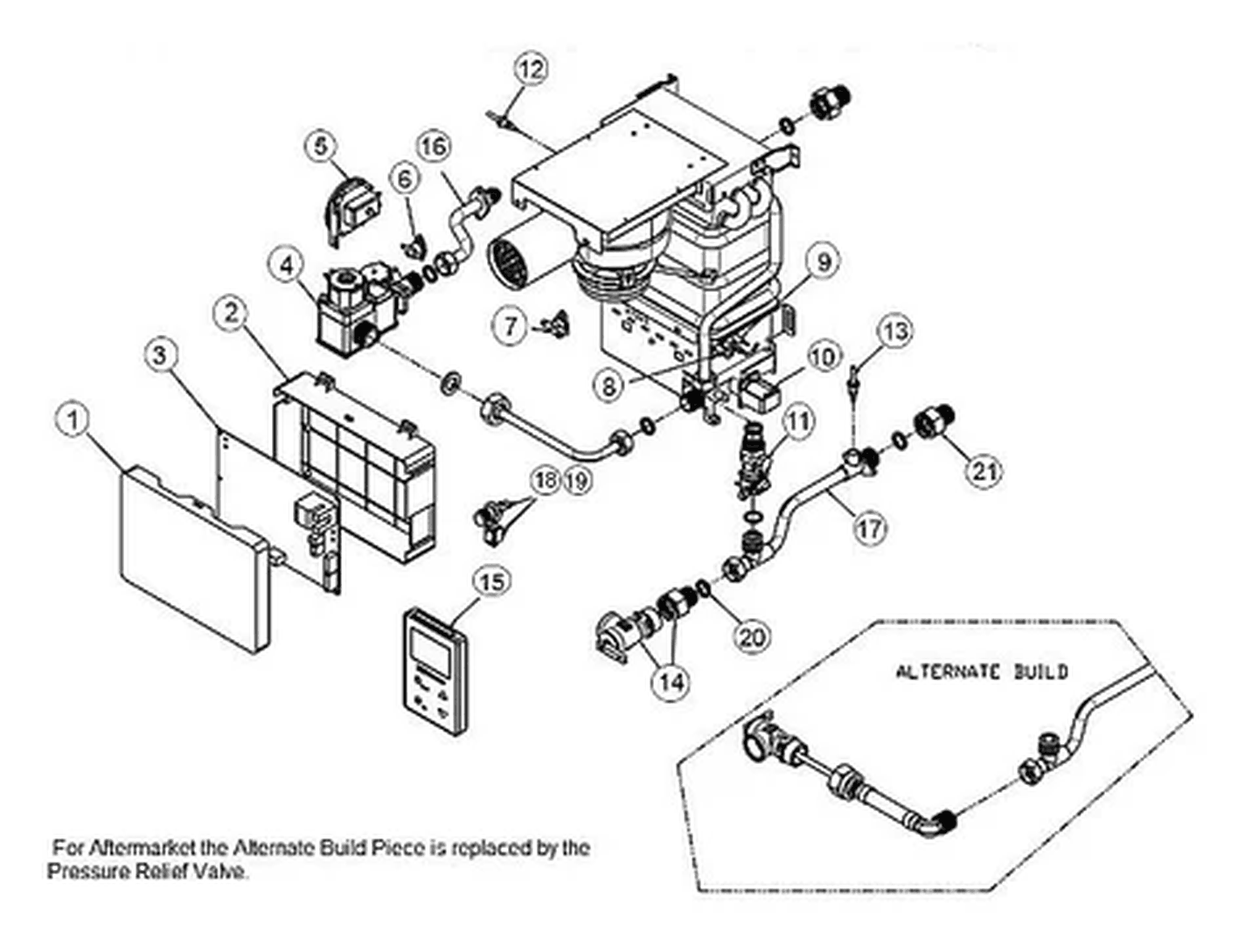 Suburban ST60 Tankless RV water heater exploded parts diagram